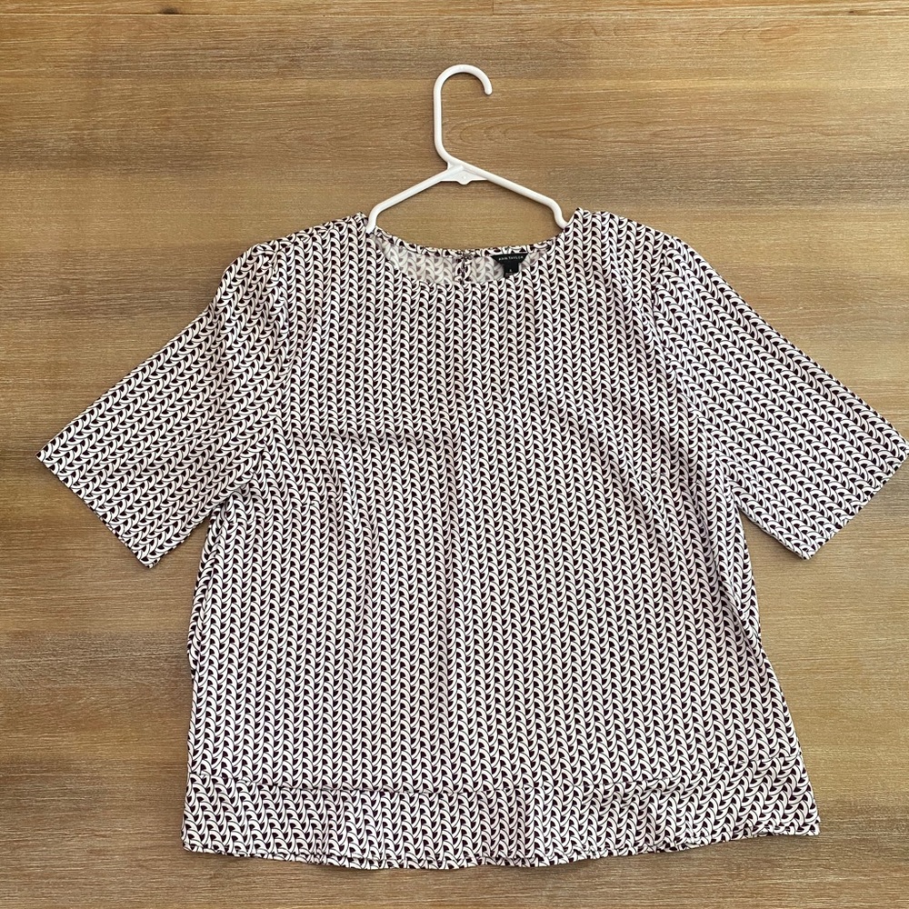 Ann Taylor Peplum Blouse size Large